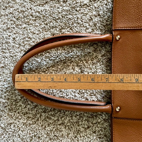 Rebecca Minkoff Caramel Brown Pebbled Leather Tote Bag Purse Black Lining - Picture 6 of 16